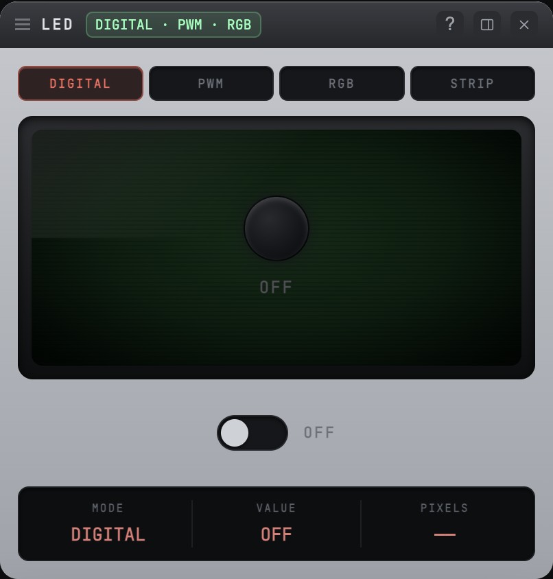 LED instrument with digital, PWM and RGB modes